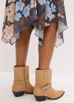 Chiffon-Midirock mit asymmetrischem Saum