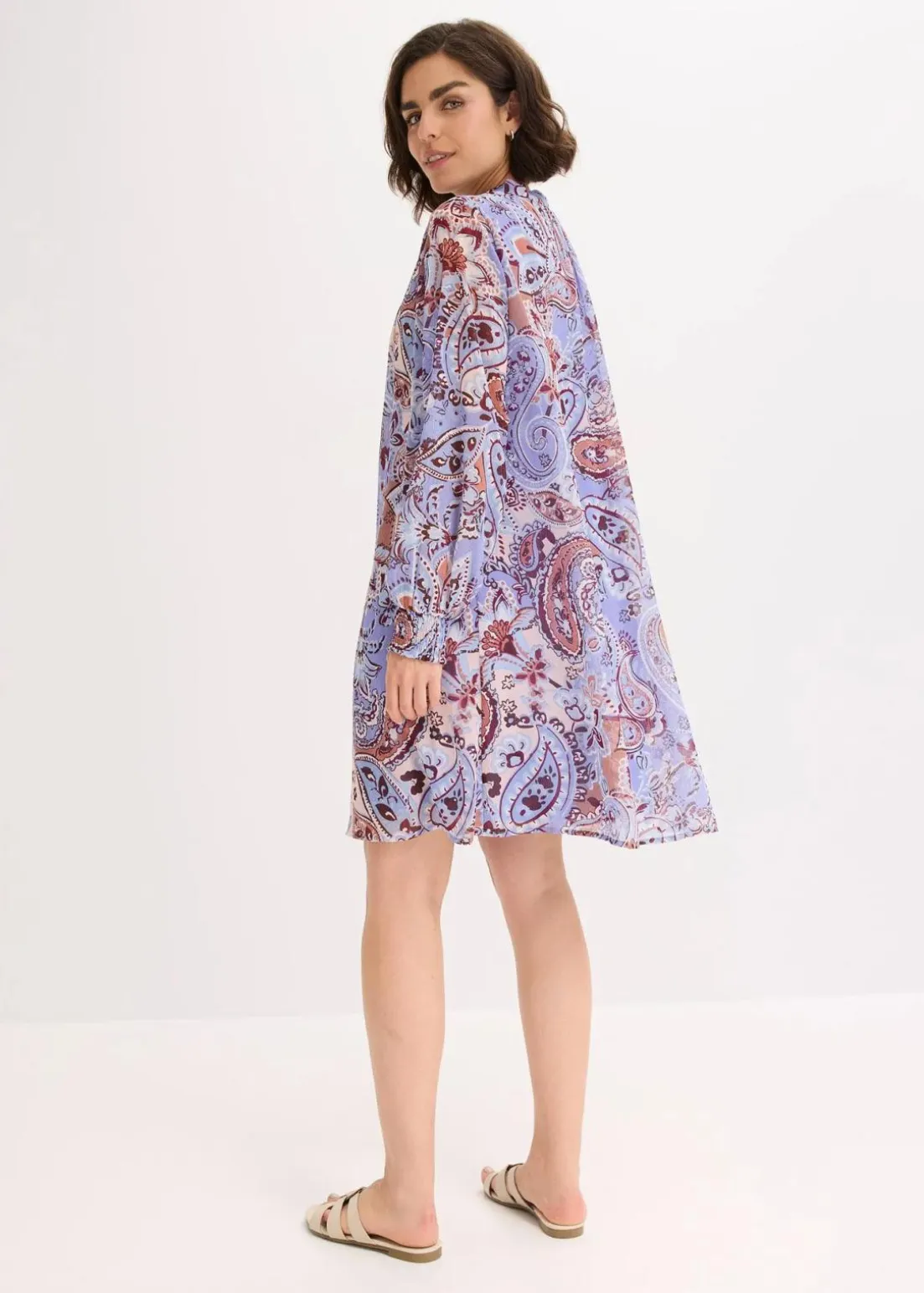 Chiffon-Tunika-Kleid mit Schluppe