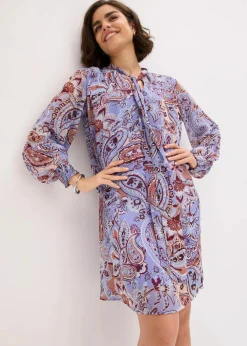 Chiffon-Tunika-Kleid mit Schluppe