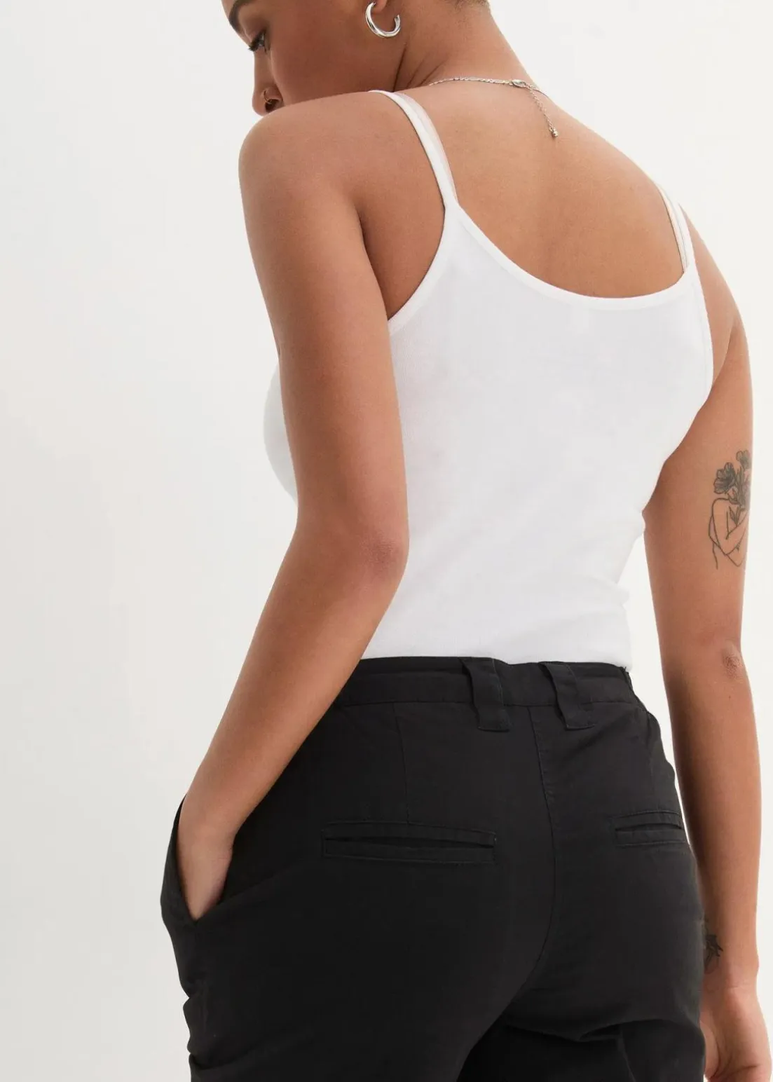 Chinohose aus Baumwolle, knöchellang