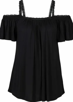Cold-Shoulder-Shirt aus softer Viskose