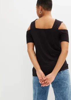 Cold-Shoulder-Shirt aus softer Viskose