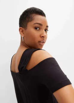 Cold-Shoulder-Shirt aus softer Viskose