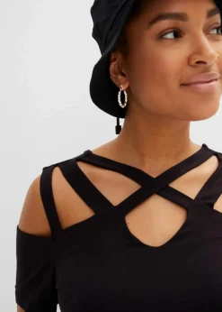 Cold-Shoulder-Shirt aus softer Viskose
