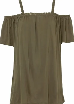 Cold-Shoulder-Shirt aus softer Viskose