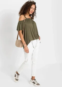 Cold-Shoulder-Shirt aus softer Viskose