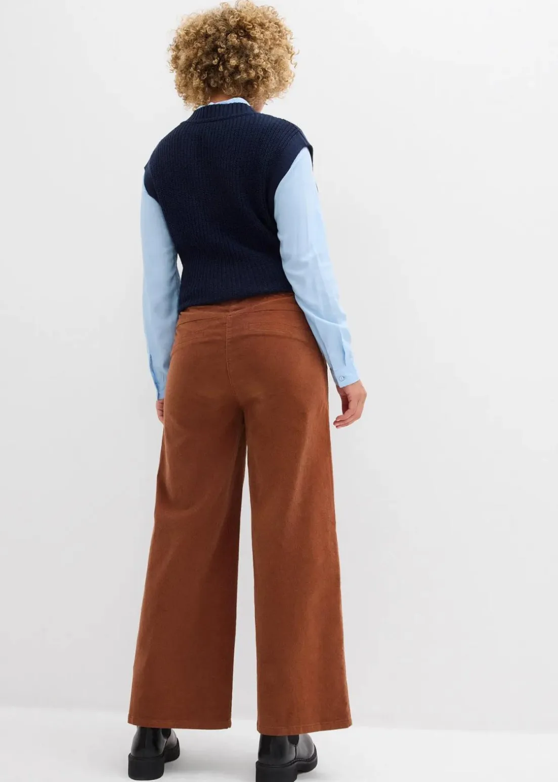 Cordhose mit Bequembund, High Waist