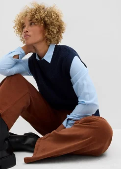 Cordhose mit Bequembund, High Waist