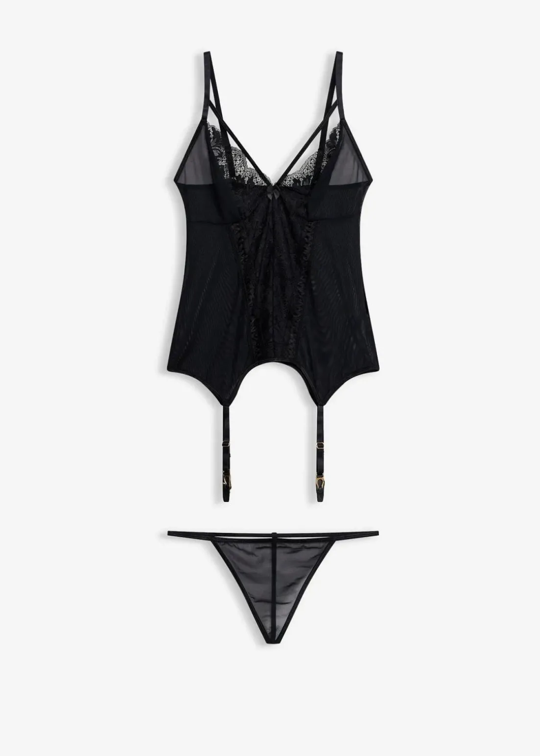 Corsage mit Strapshaltern und String (2-tlg.Set)