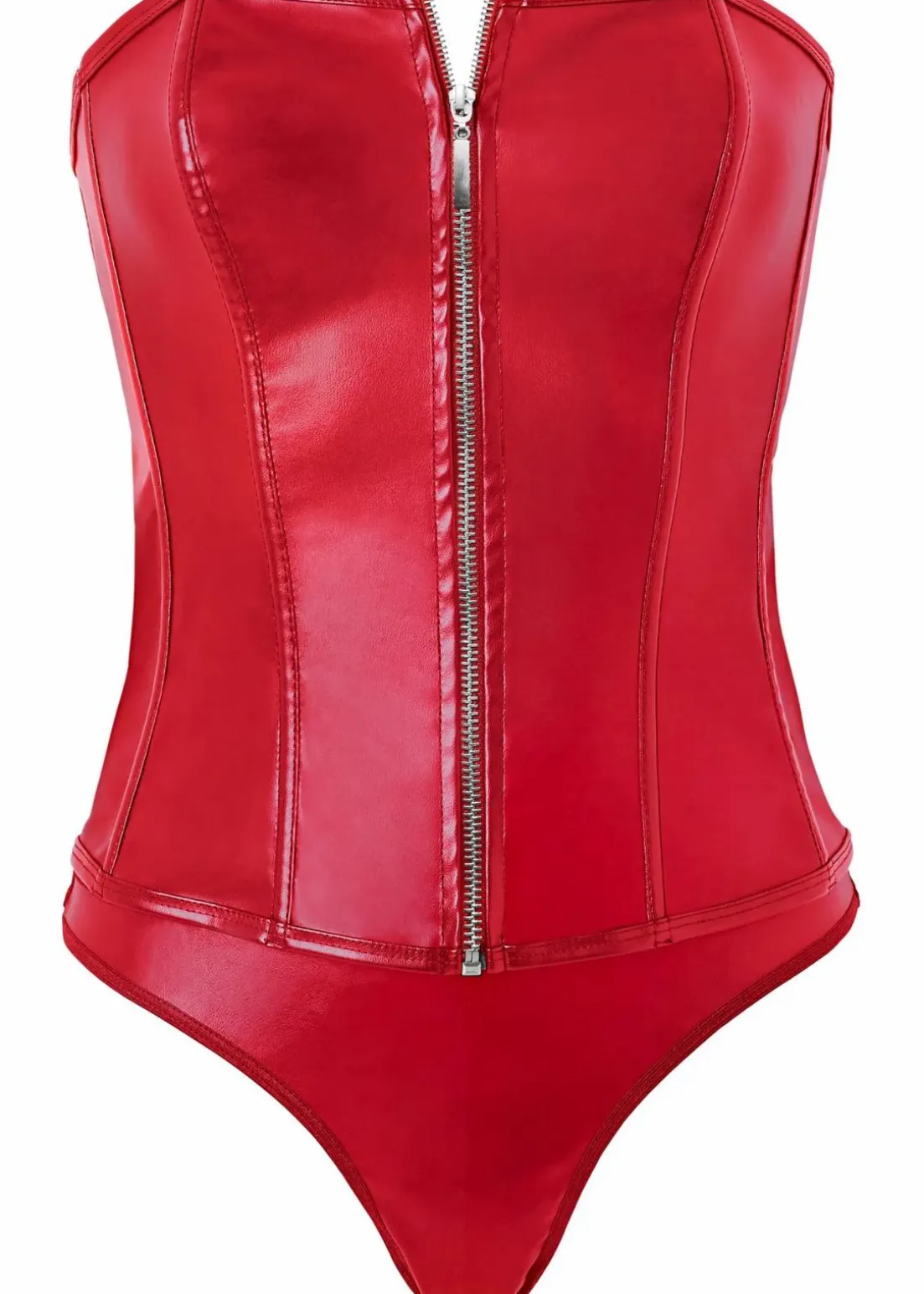 Corsage+String aus Lederimitat (2-tlg.Set)