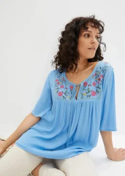 Crincle- Tunika aus softer Viskose