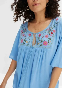 Crincle- Tunika aus softer Viskose