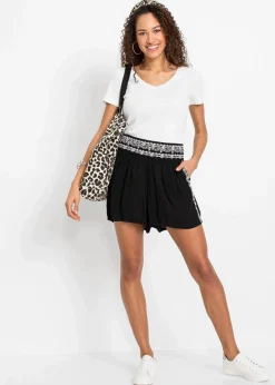 Crincle-Shorts aus fließender Viskose