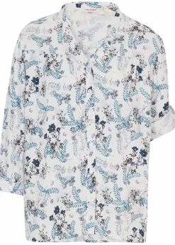 Crinkle-Bluse aus fließender Viskose