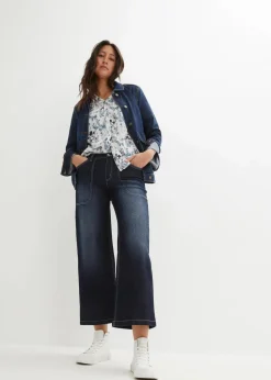 Crinkle-Bluse aus fließender Viskose