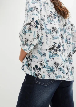 Crinkle-Bluse aus fließender Viskose