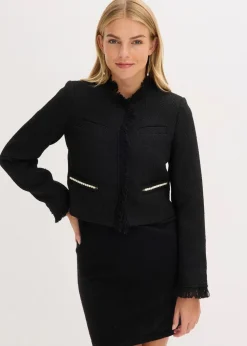 Cropped Bouclé-Blazer