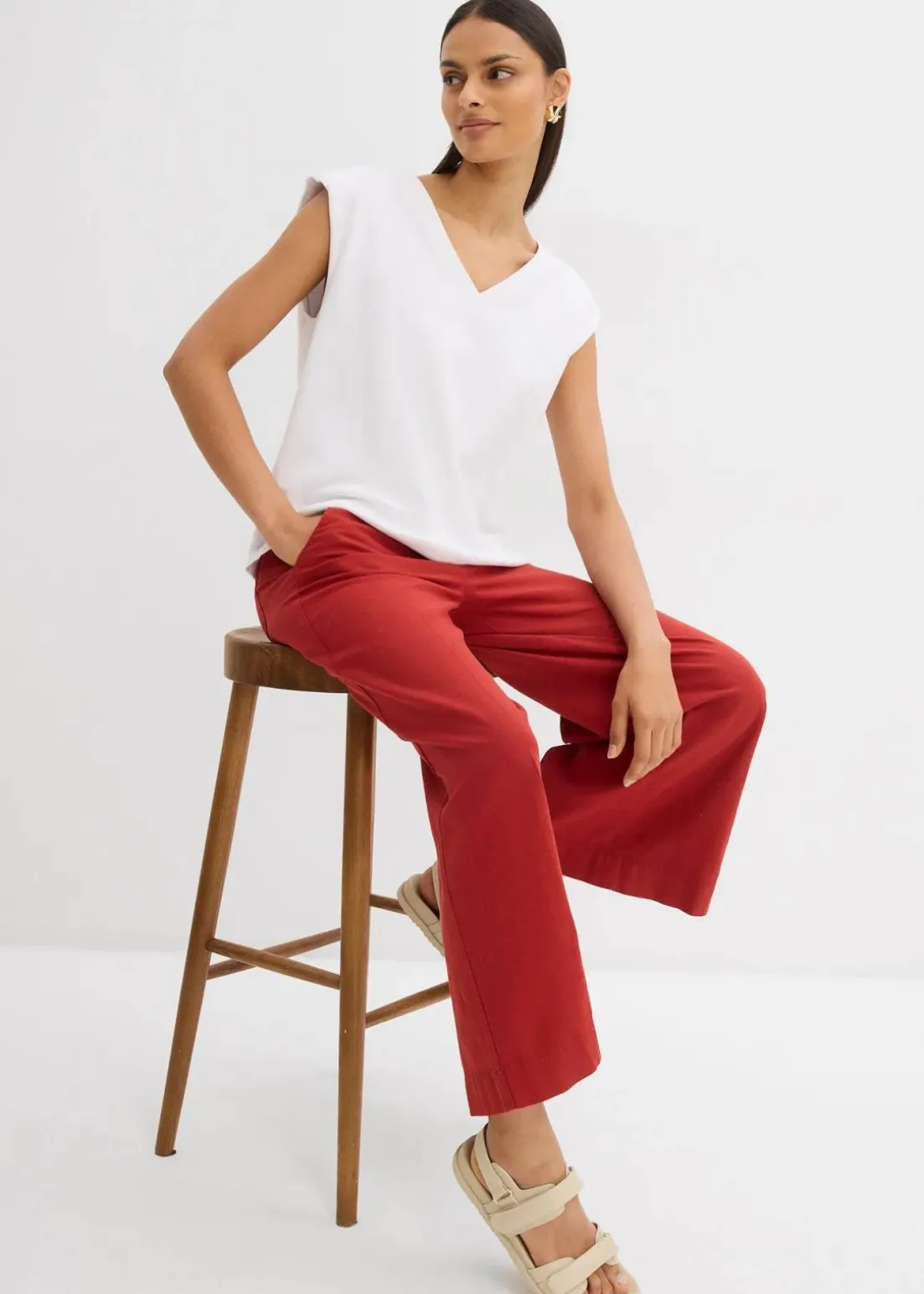 Culotte mit elastischem Bund aus Viskose-Mix