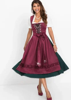 Dirndl mit bestickter Satin-Schürze (2-tlg.Set)