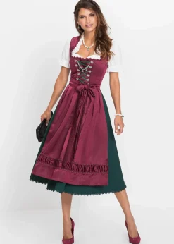 Dirndl mit bestickter Satin-Schürze (2-tlg.Set)