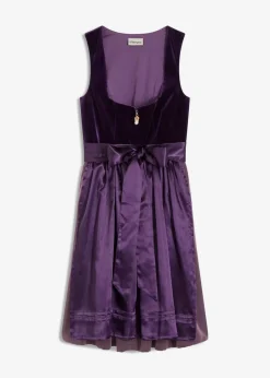 Dirndl mit Samt in Midilänge (2-tlg.Set)