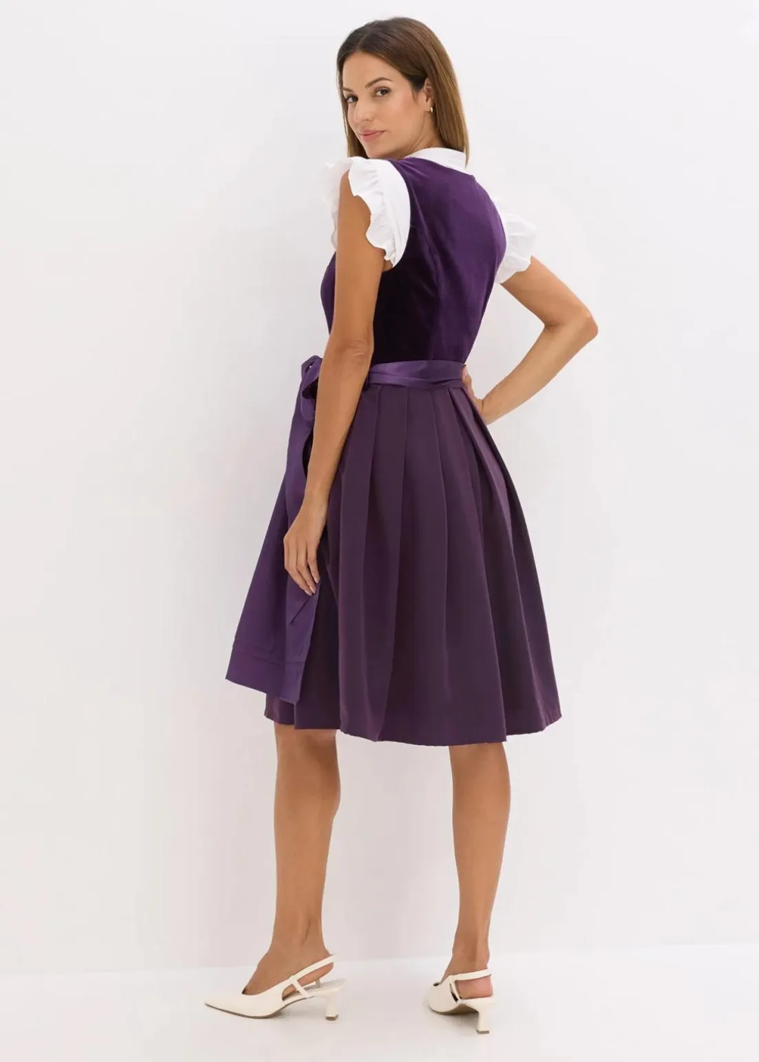 Dirndl mit Samt in Midilänge (2-tlg.Set)