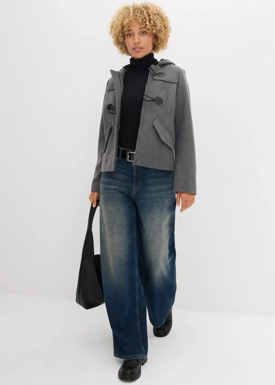 Duffle-Jacke, Wollimitat