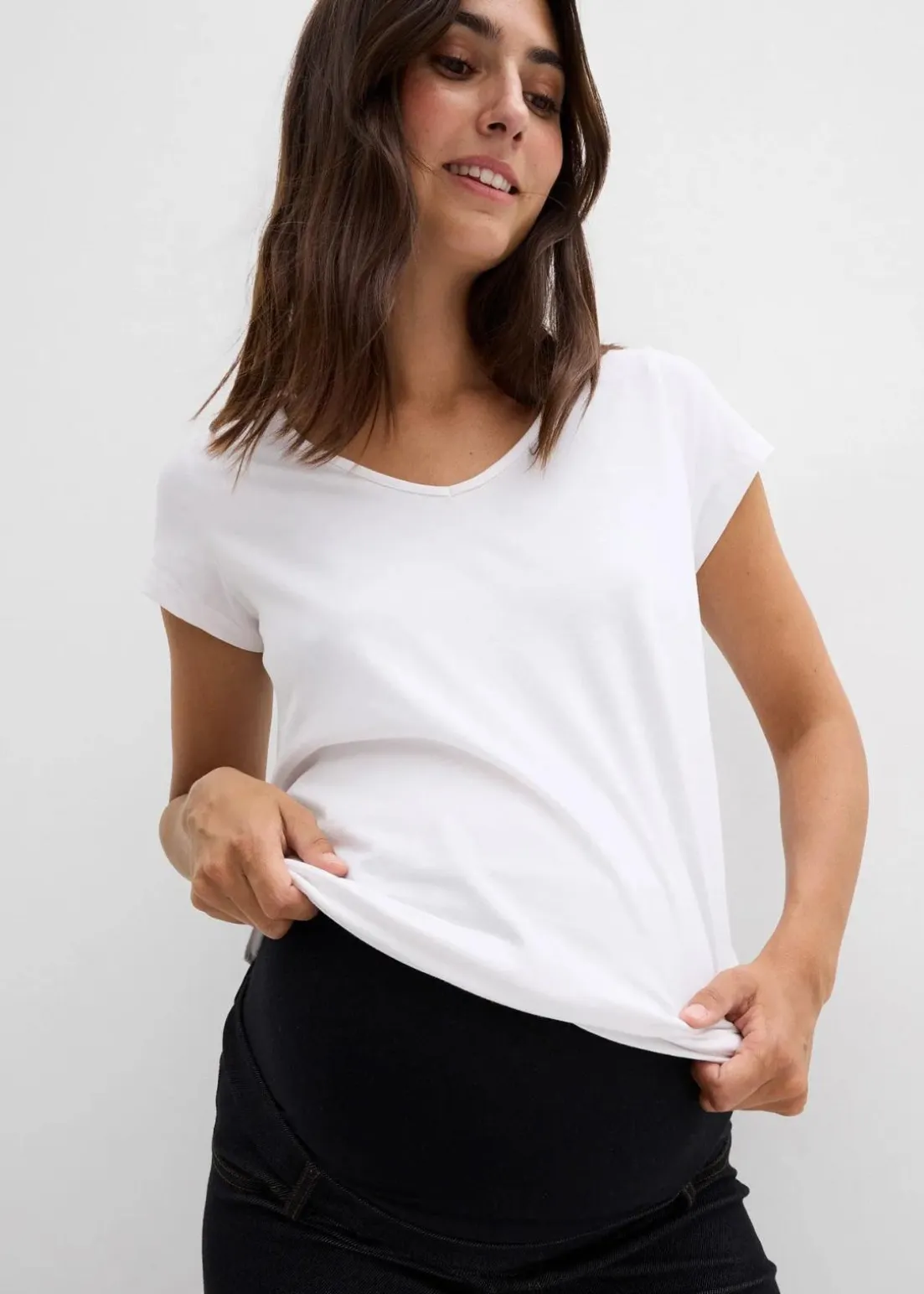 Elastische Umstands-Leggings in Jeansoptik