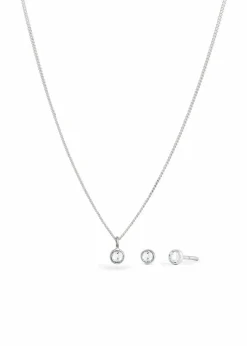 Elli Kette & Ohrringe aus 925er Sterling Silber (3-tlg. Schmuckset)