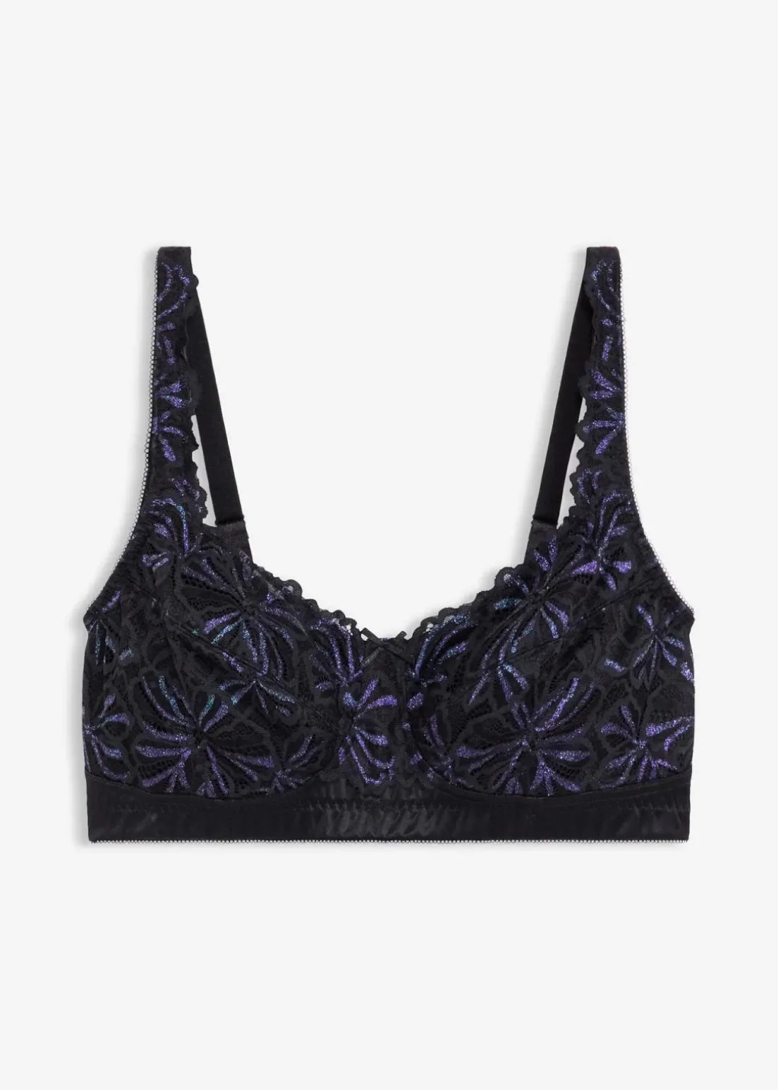 Entlastungs-BH ohne Bügel mit mehrfarbigem Glitzergarn