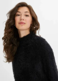 Federgarn-Pullover mit weiten Ärmeln, Boxy-Fit