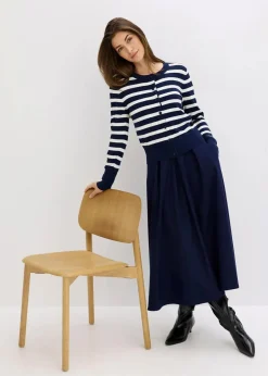 Feinstrick-Cardigan mit Streifen