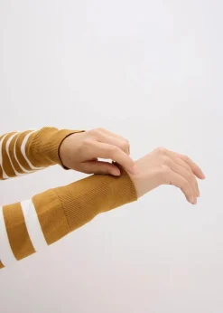 Feinstrick-Cardigan mit Streifen