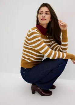 Feinstrick-Cardigan mit Streifen