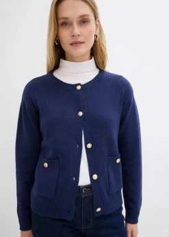 Feinstrickjacke aus Baumwoll-Mix