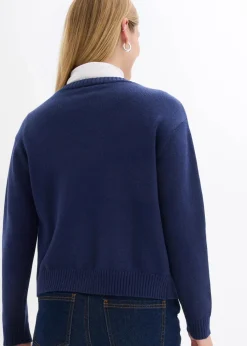 Feinstrickjacke aus Baumwoll-Mix