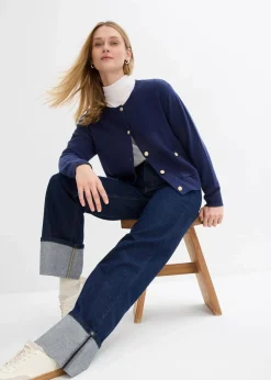 Feinstrickjacke aus Baumwoll-Mix