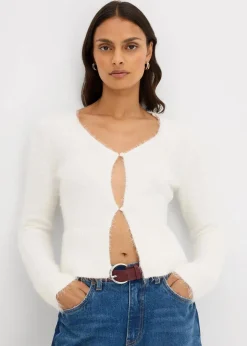 Feinstrickjacke aus Federgarn