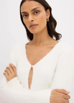 Feinstrickjacke aus Federgarn