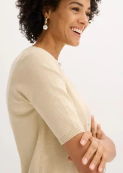 Feinstrickjacke aus feinem Viskose-Mix