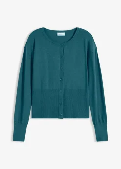 Feinstrickjacke aus fließendem Viskose-Mix