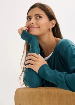 Feinstrickjacke aus fließendem Viskose-Mix