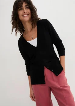 Feinstrickjacke mit Knopfleiste