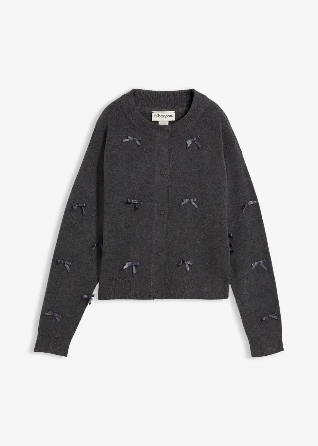 Feinstrickjacke mit Schleifen