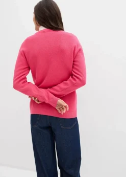 Feinstrickjacke, Rundhals