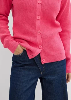 Feinstrickjacke, Rundhals