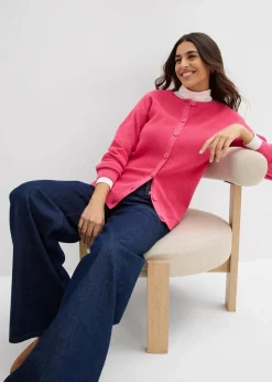 Feinstrickjacke, Rundhals