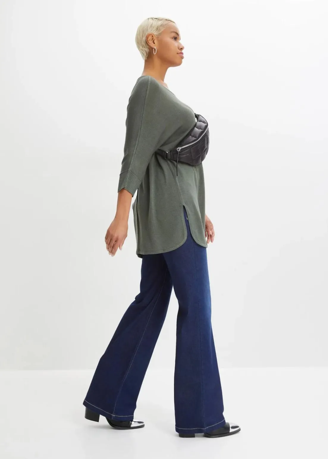 Feinstrickpullover mit 3/4 Arm