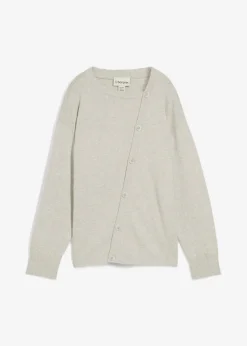 Feinstrickpullover mit asymmetrischer Knopfleiste