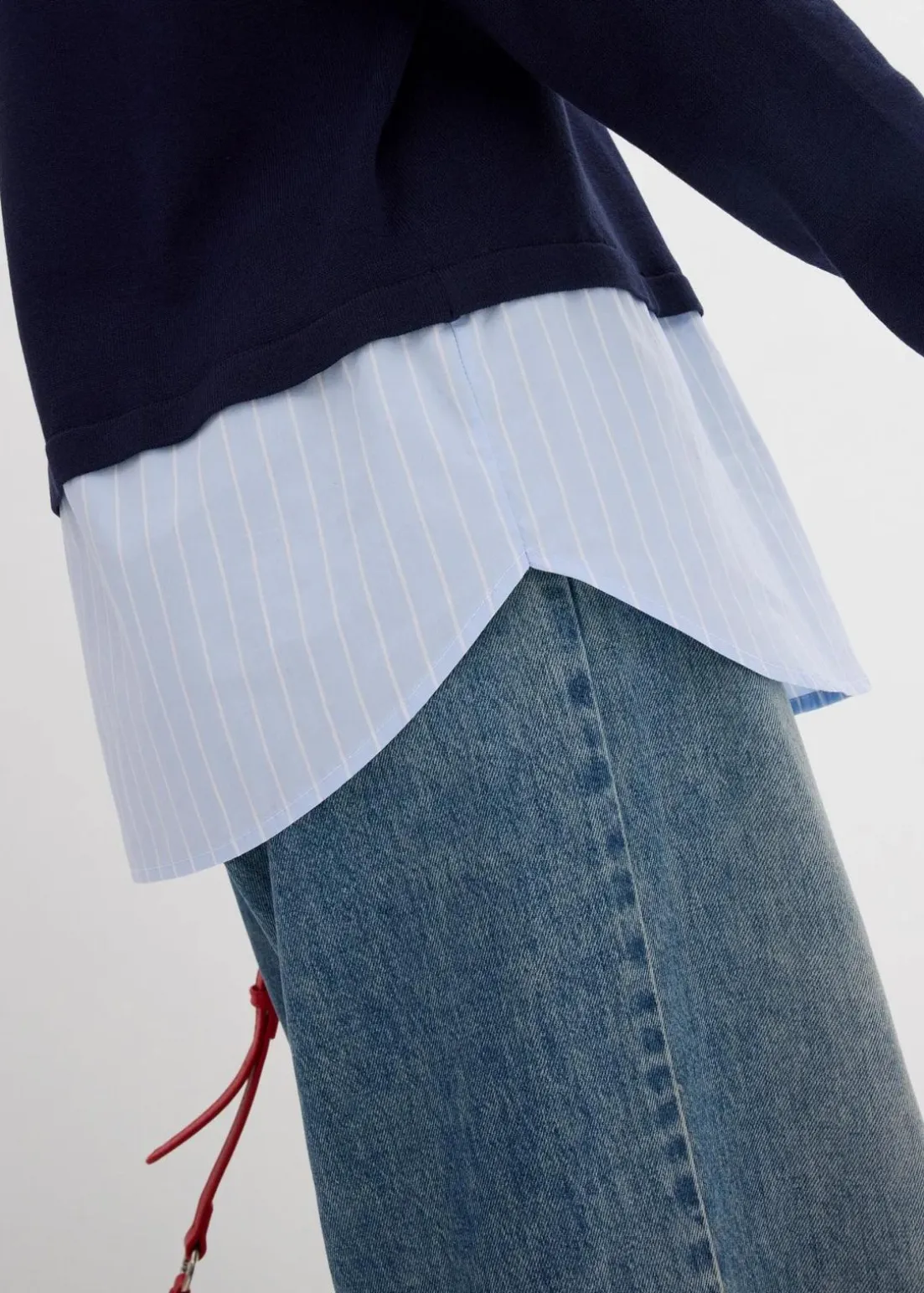 Feinstrickpullover mit Bluseneinsatz